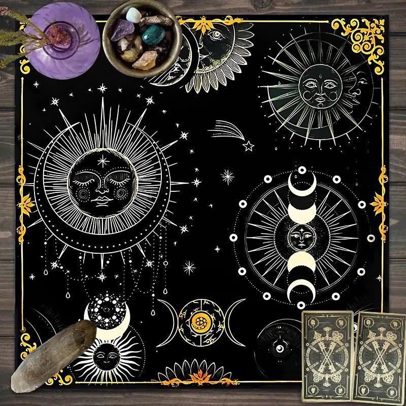 Starry Tarot Flannel Mat Anti Slip Square Card Cloth Multi Patterns Altar Decor Tarot Oracle Layout Soft Mat for Divination Game