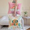 Cartoon Rainbow Sun Cushion Cover Anti-dustmite Pillowcase Invisible Zipper Silky Short Plush Sofa Cushion Cover