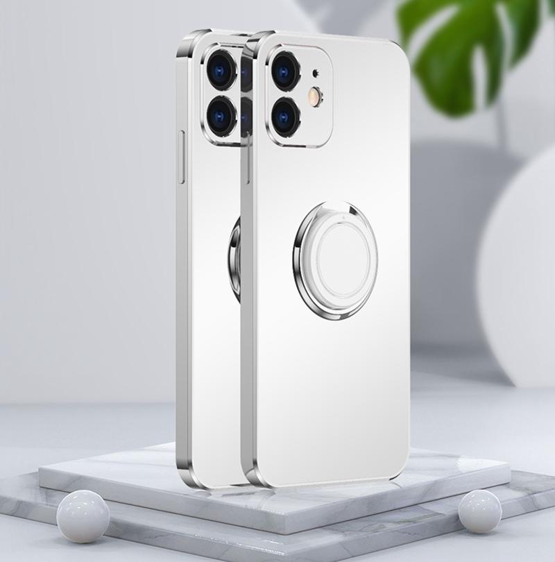 

Мягкий матовый чехол для телефона с гальваническим покрытием для iPhone 11 12 13 Pro Max XS X XR 7 8 Plus SE мини-подставка с кольцом-бампером задняя крышка For iPhone 13Pro Max