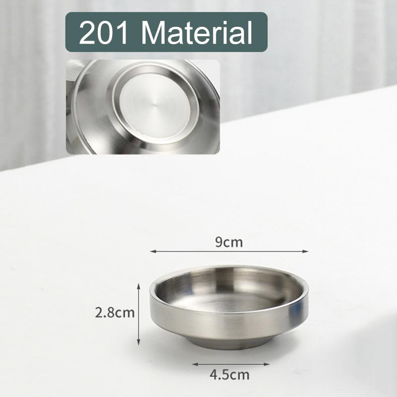 Flat 201/304 Stainless Steel Dish Plate Cooking Noodles Bowl Thickened Dinner Plate Seasoning For Kitchen Restaurant Tableware