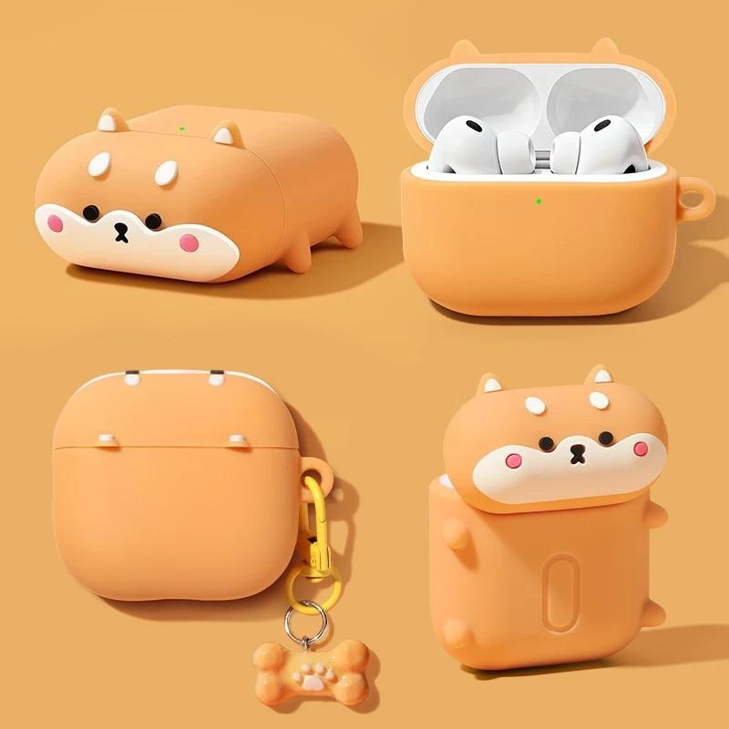 Personalized Shiba Inu Earphone Cover for Airpodspro3rd Generation Bluetooth Apple Pods4 Protective Case Cute Animal Box
