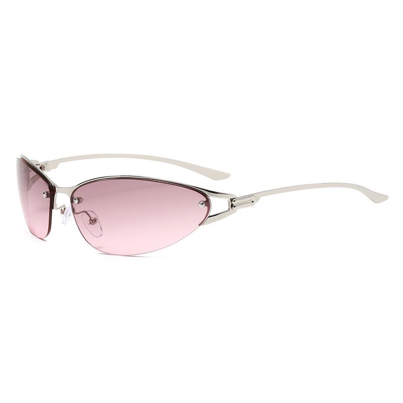 Women's Y2K Cat-Eye Metal Sunglasses - High-End Luxury, European & American Street Style Sun Protection Glasses