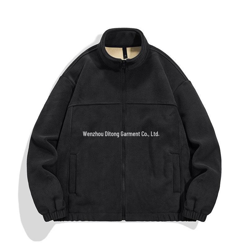 Men's Trendy Fleece Stand Collar Cardigan Jacket