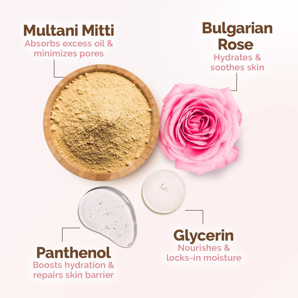 Mamaearth Multani Mitti Oil Balance Face Pack 200g For Oily Skin With Clay-Cream Texture To Control Acne Oil And Minimize Pores Naturally