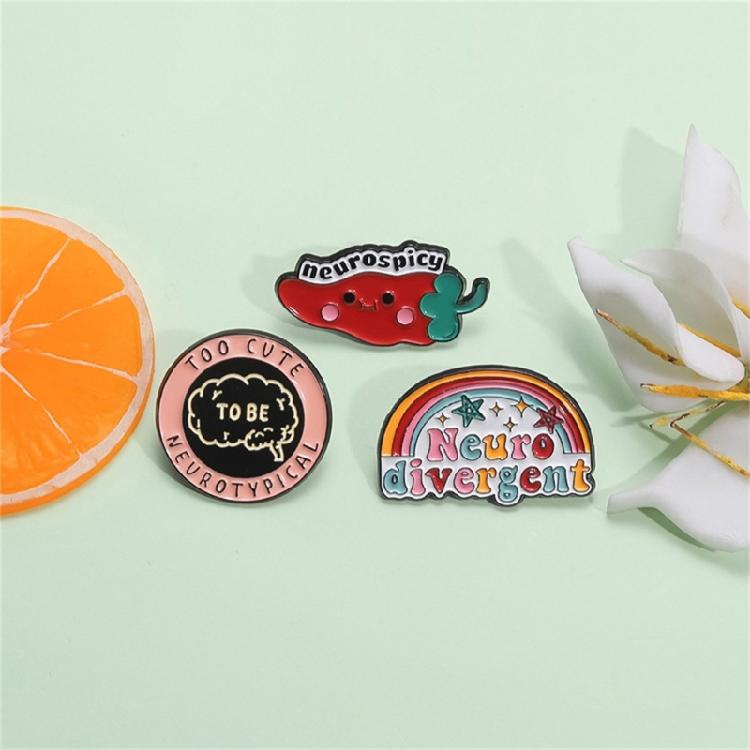 Playful Rainbow Chili Pin Sturdy Metal Badge Adornment Stylish Lapel Pin Accessory Suitable for Everyday Outfits