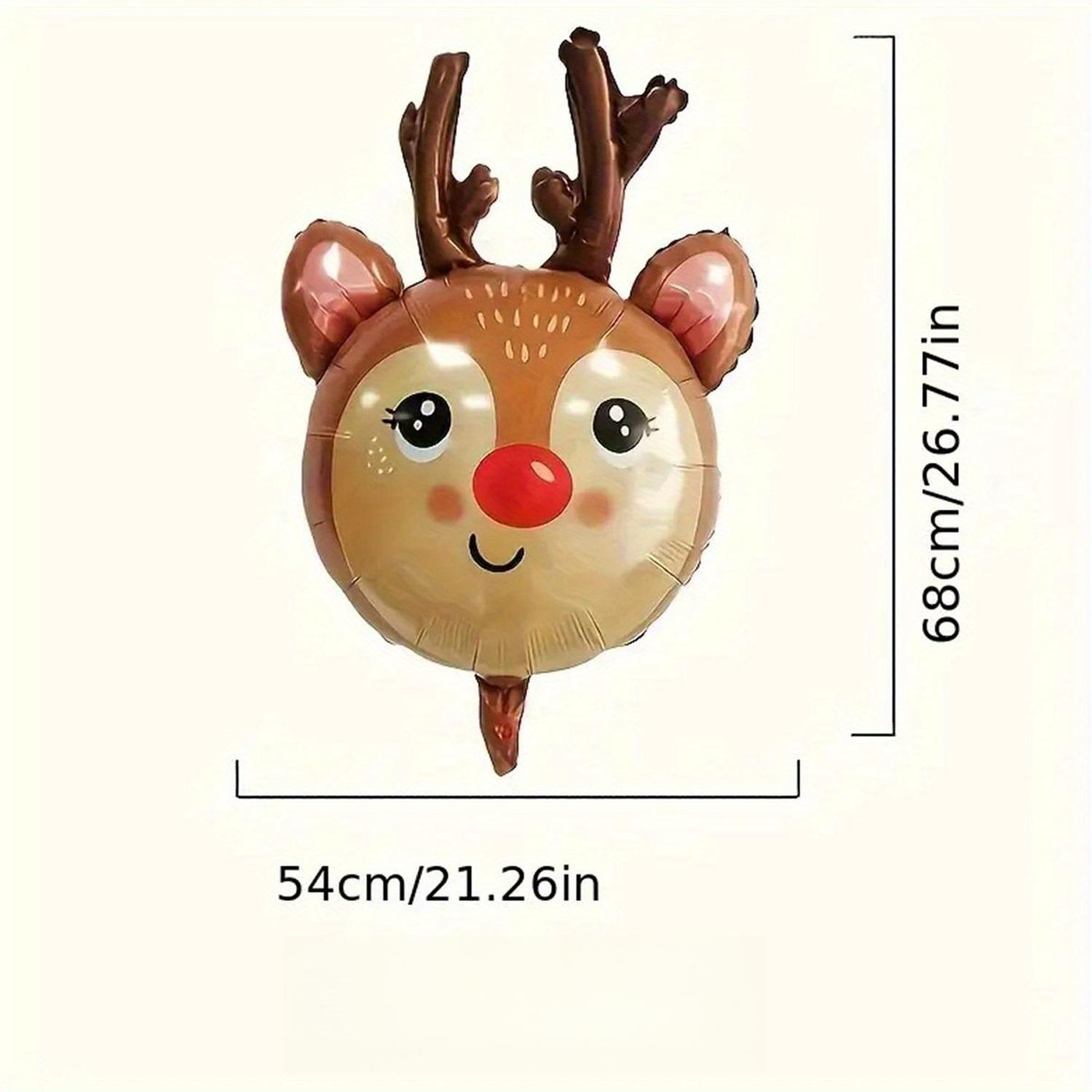 

2Pcs Cartoon Deer Shaped Decorative Balloons, Christmas Elk Head, Christmas Party Decorations, Holiday Party Decorations As Picture