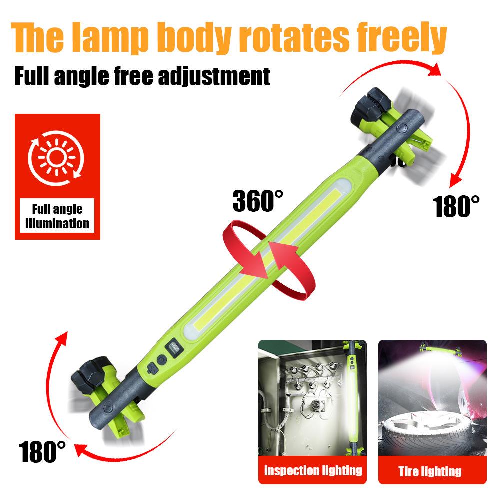 High Lumen Rechargeable LED Work Light for Car Emergency Repair Powerful Magnetic Flashlight with Hooks and Magnetic Base
