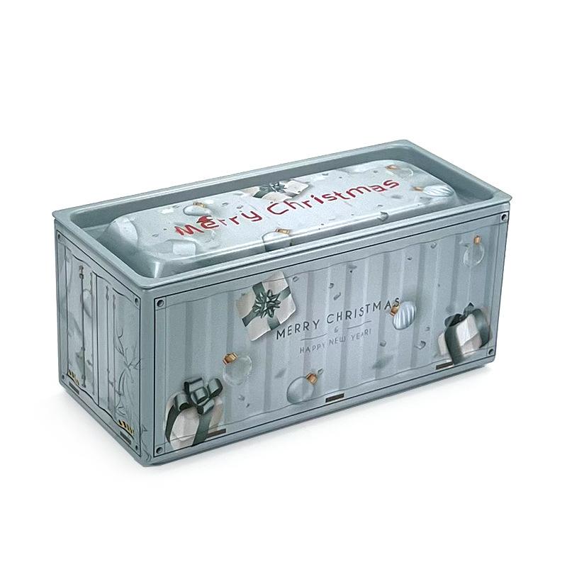 Caixa de Natal de Lata Durável Estilo Vintage à Prova de Ferrugem Caixa de Armazenamento Design de Simulação Tamanho Mini Caixa de Ferro Organização de Escritório