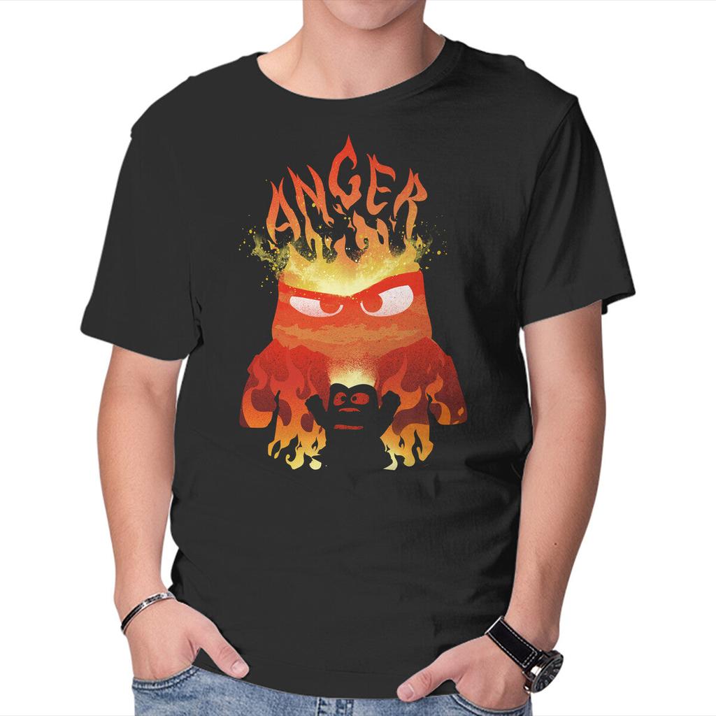 Unisex Crew Neck T-Shirt Anger Fire Graphic Short Sleeve Casual Tee