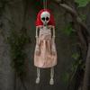 Hanging Red Hair Skeleton Girl Halloween Decoration for Party House