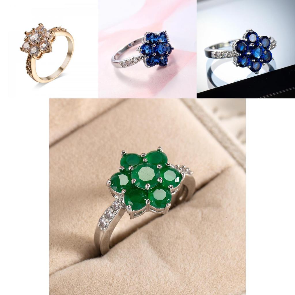 Trendiger bunter Edelsteinring mit galvanisiertem Finish für Damenmode-Accessoire