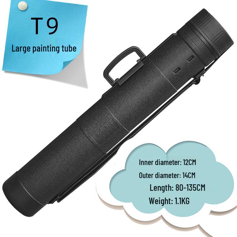 

Yibole Medium T9 Leather Grain Telescopic Art Storage Tube for Drawings and Posters Inner diameter 12cm, Length 135cm чёрный