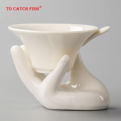 Ceramiczny zaparzacz do herbaty buddyjskiej, akcesoria do zestawu do herbaty Kung Fu, zaparzacz do herbaty wielokrotnego użytku, sitko do ziół, luźnych liści herbaty, przypraw, filtr do kawy