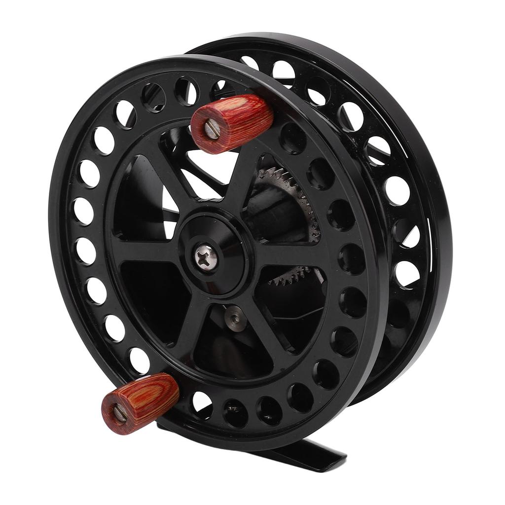 Fly Fishing Reel Aluminum Alloy Black 110mm Spool Diameter Fishing Rod Accessories for Right and Left Hand