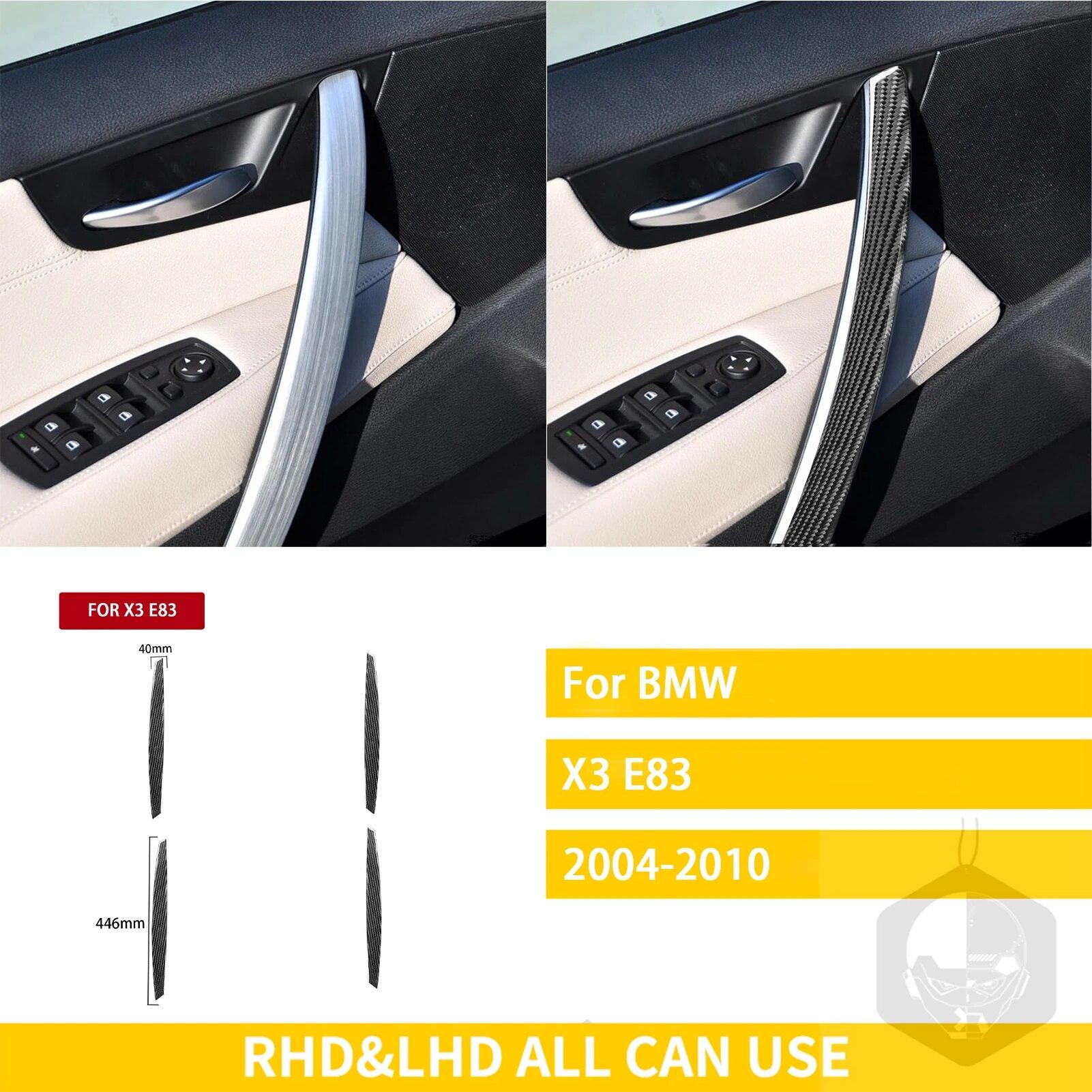 

Для BMW X3 E83 2004 2005 2006 2007 2008 2009 2010 автомобильные аксессуары из углеродного волокна внутренняя дверная ручка крышка накладка наклейка чёрный