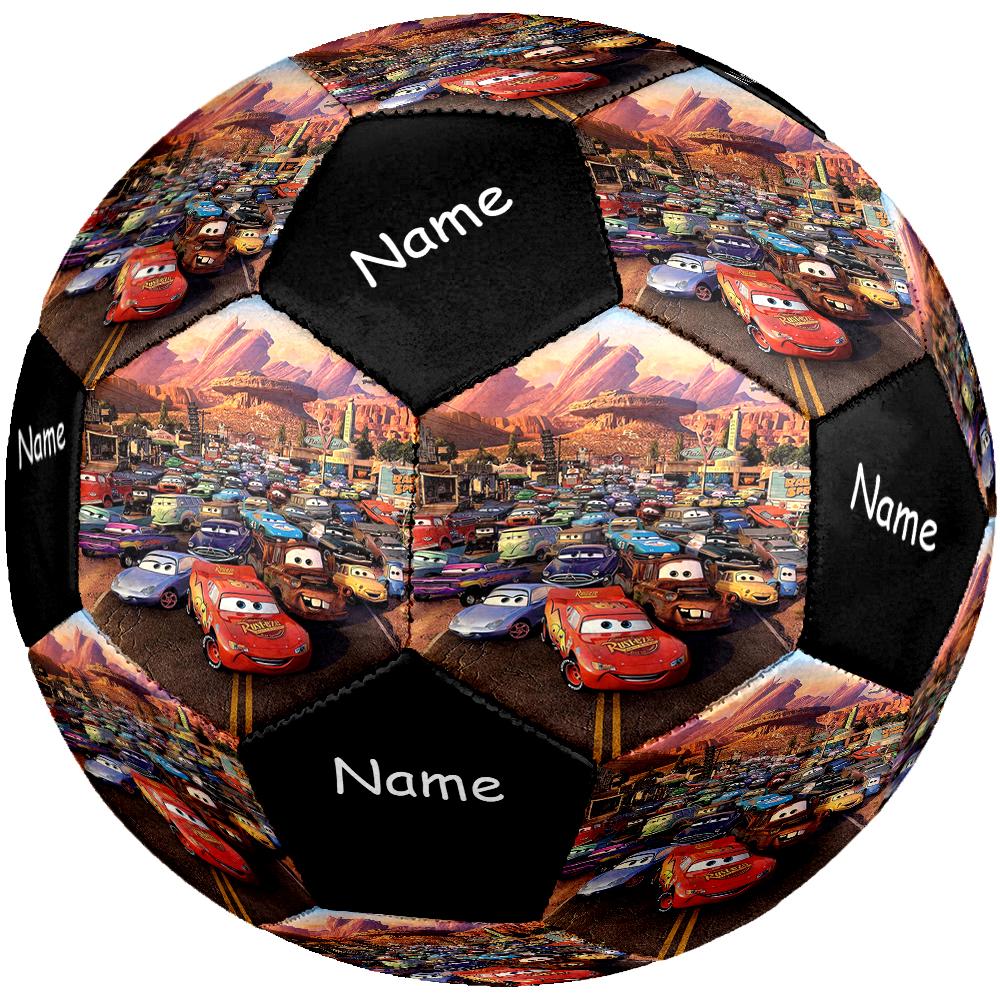 Pallone da Calcio Taglia 5 Tema Auto con Nome Personalizzabile, Adatto Sia per Partite Indoor che Outdoor, un Regalo Adatto a Tutti.