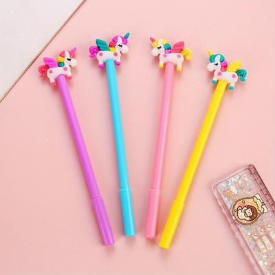 Back To School Season 10pcs 0.5mm Creative Unicorn Styling Neutral Pen Cartoon Pony Water-based Pen Simple Animal Signature Pen School Supplies
