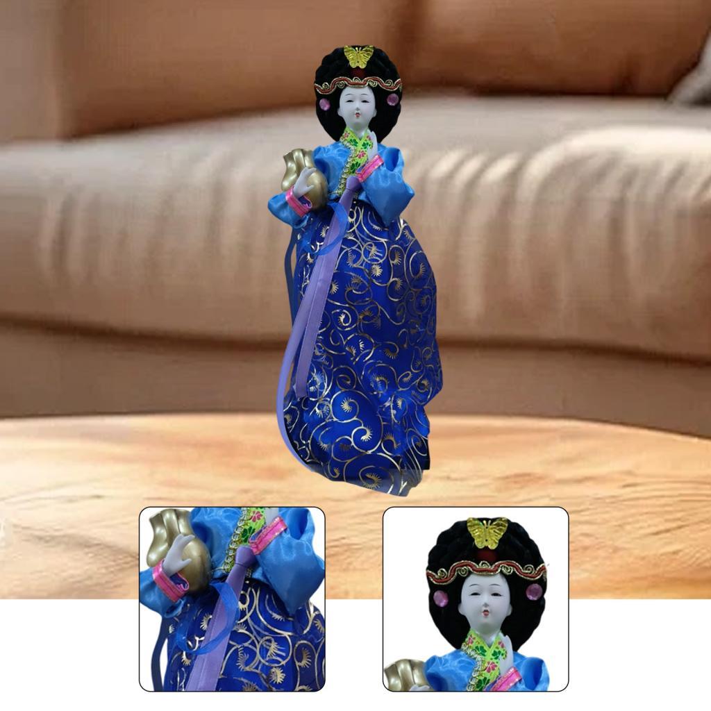 Korean Hanbok Doll Geisha Kimono Figurine Vintage Style 12 inch Collectible
