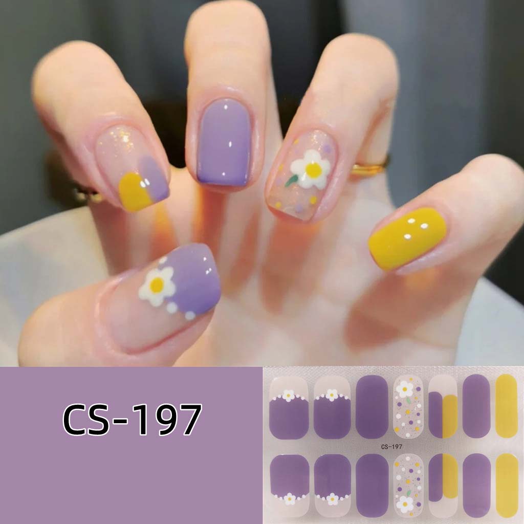 CS Waterproof and No-bake Gel Nail Polish Film All Stick Japanese and Korean Wind Spring and Summer Nail Wrap Paper Nail Wrap Paper