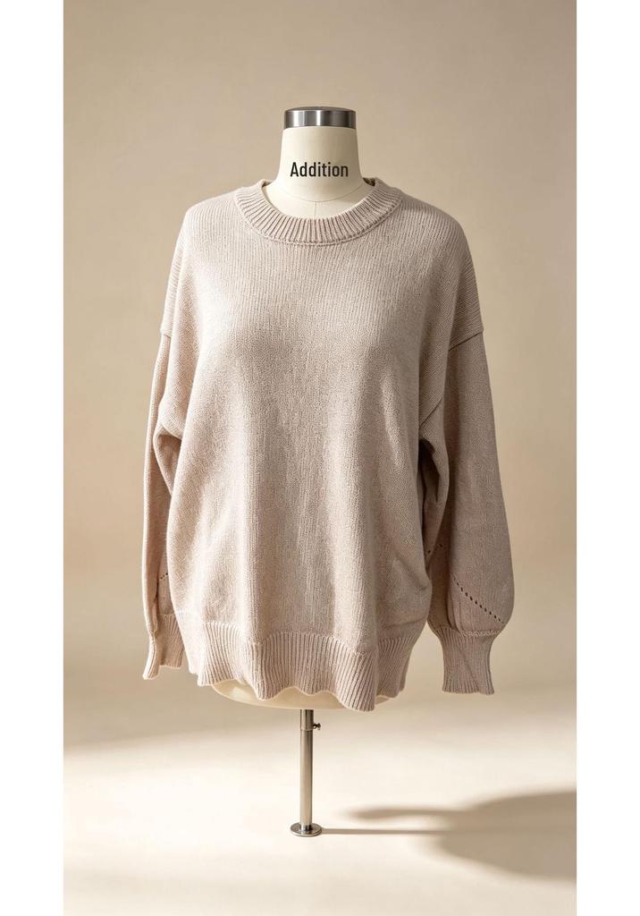 2026 Euro-American Autumn/Winter Women's Loose Solid Color Round Neck Pullover Sweater