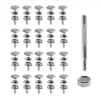 62 Piece Stainless Steel 10mm Screw Clip Fastener Set Durability Corrosion Proof Hardware Kit For Tents Boats Tarps