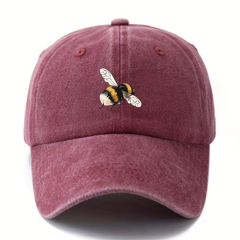 Cartoon Bee Patterned Baseball Cap with Lightweight Curved Brim Suitable for Outdoor Camping, Travel, and Leisure Wear