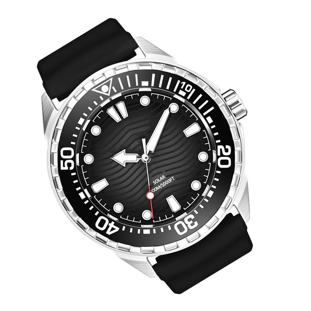 Solární quartzové potápěčské hodinky s noční luminiscencí 300M vodotěsné silikonový řemínek pro muže ženy