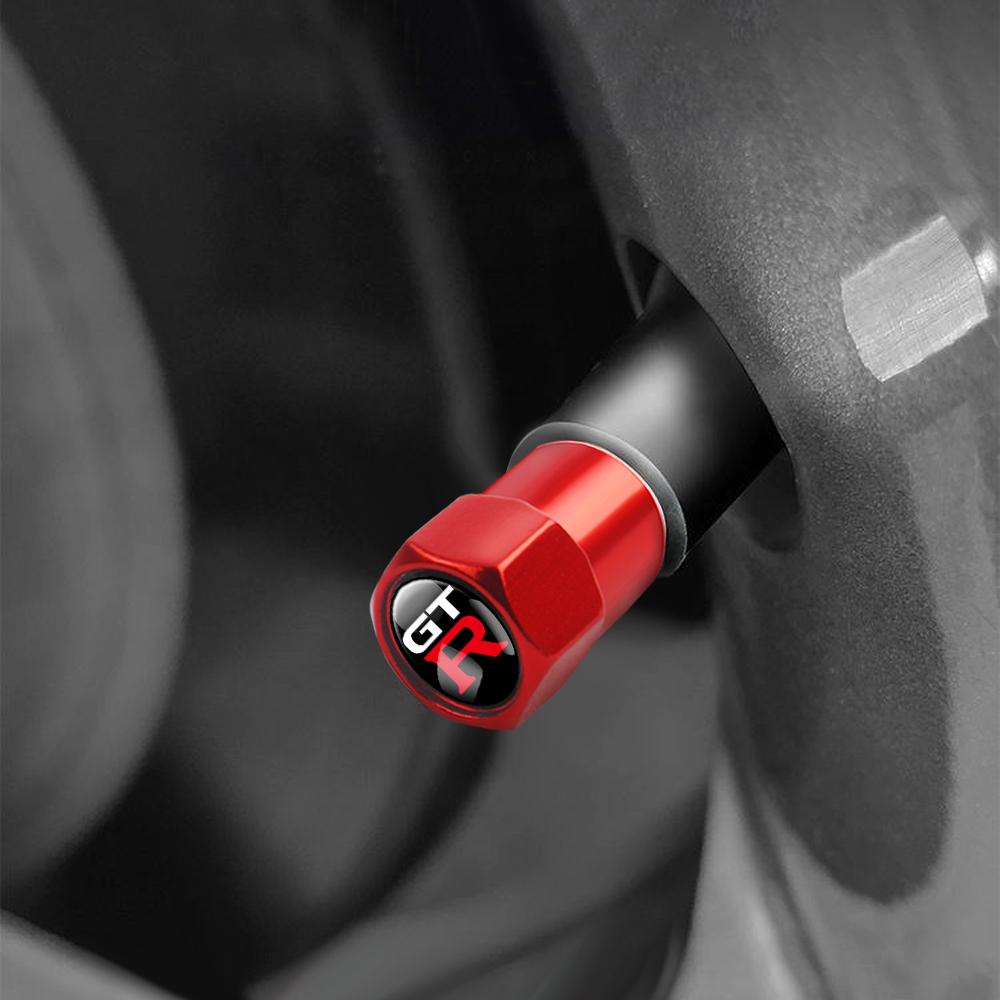 4Pc Car Tire Valve Caps Tyre Valve Airtight Cover Waterproof Dust For Nissan Nismo Qashqai J11 J10 Patrol Rogue T32 Xtrail Juker