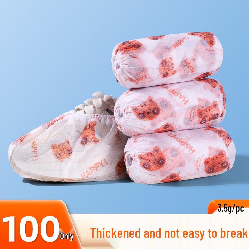 Children's Anti-slip Cartoon Shoe Covers: Thick, Non-woven, Disposable, Wear-resistant Indoor Foot Covers