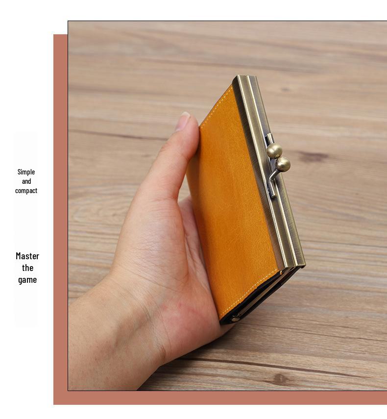 2022 Dámský držák na ID karty z pravé kůže Retro s více drážkami z hovězí kůže