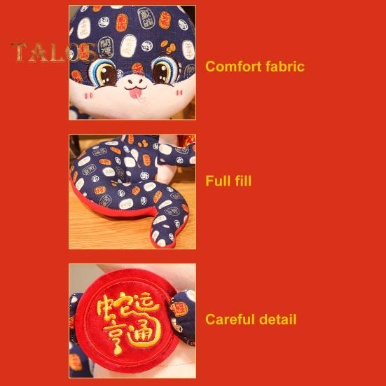 Plüschtier Schlange im chinesischen Stil, gefülltes Tierkreiszeichen Schlange, Maskottchenpuppe, Tierplüschtier, hängende Dekoration, Jahr der Schlange 2025, Neujahr, Frühlingsfest, Geschenk