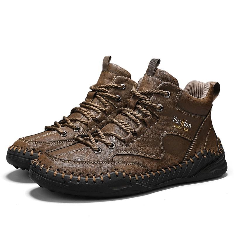 38-47 Übergröße Herrenschuhe Handgenähtes Leder Herrenstiefel Spaltleder Freizeitlederschuhe Herren Stiefeletten