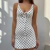 European and American 2026 summer women's sexy suspender strap polka dot slim slim slim hip dress