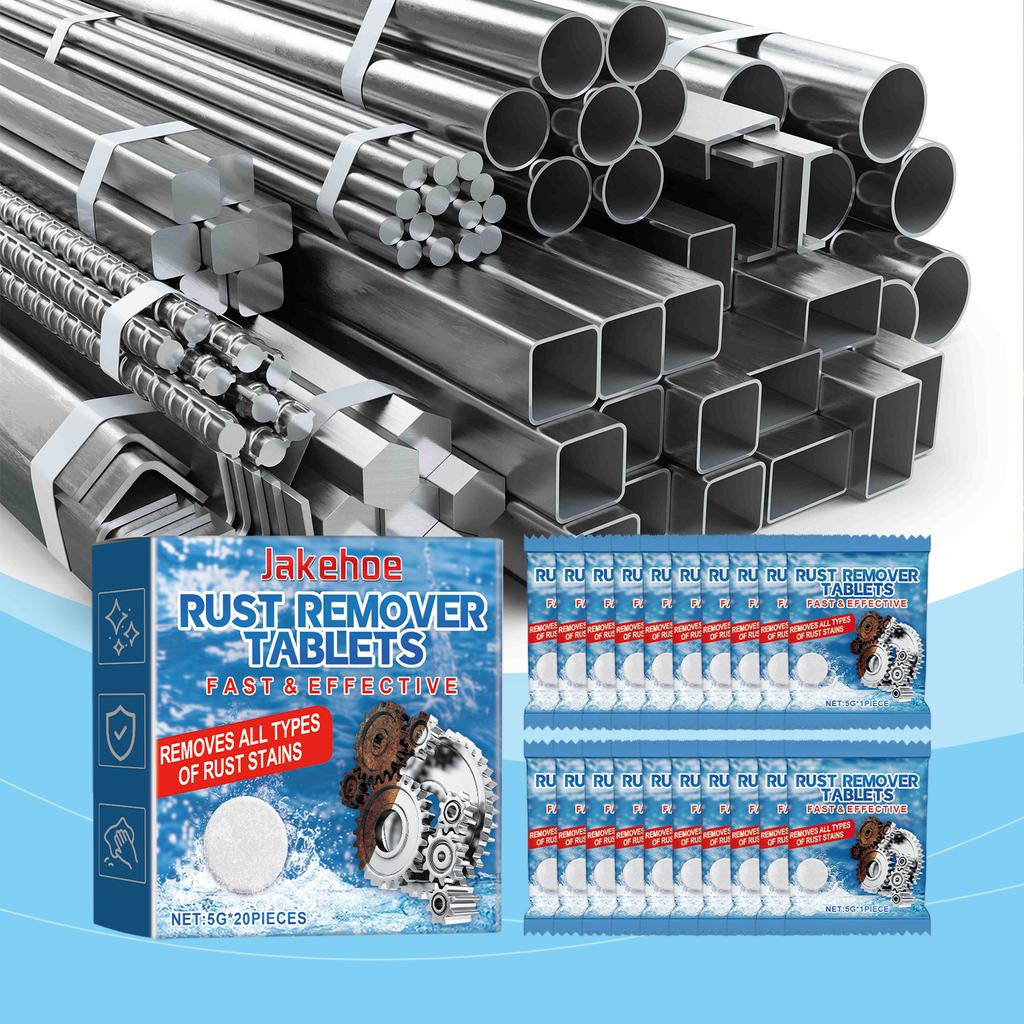 Rust-Removing Cleaning Effervescent Tablets - For Stain Removal, Metal Rust Prevention and Multi-Purpose Household Cleaning.