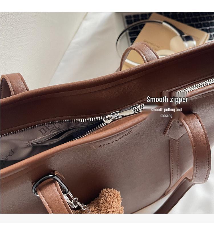 Women's Large Capacity Fashion Tote Bag - 2025 Korean Design, Versatile Casual Shoulder Bag for Daily Commuting