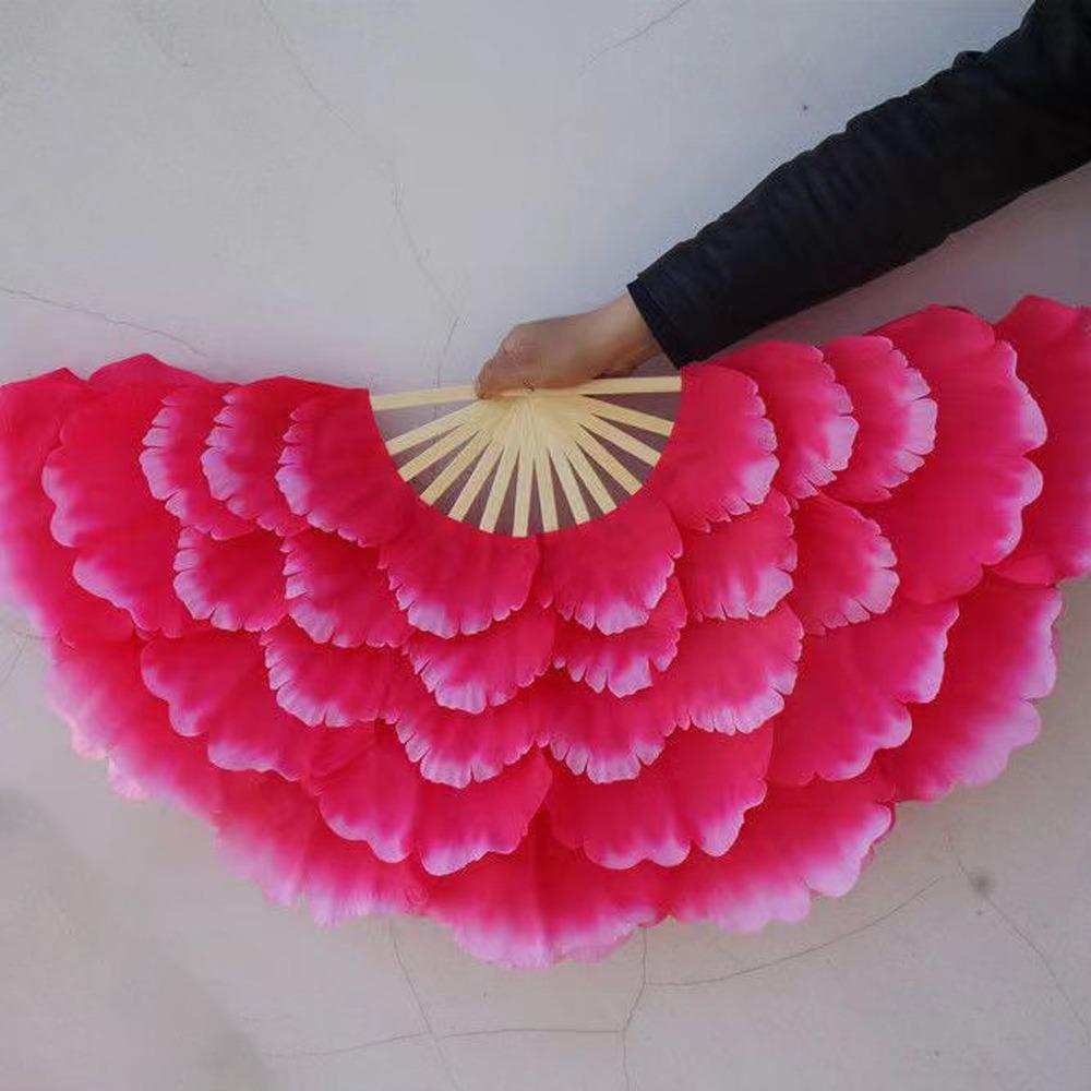 

Двусторонний веер с пионами, складной декоративный веер, портативный веер для танцев, декоративное ремесло B-Right hand