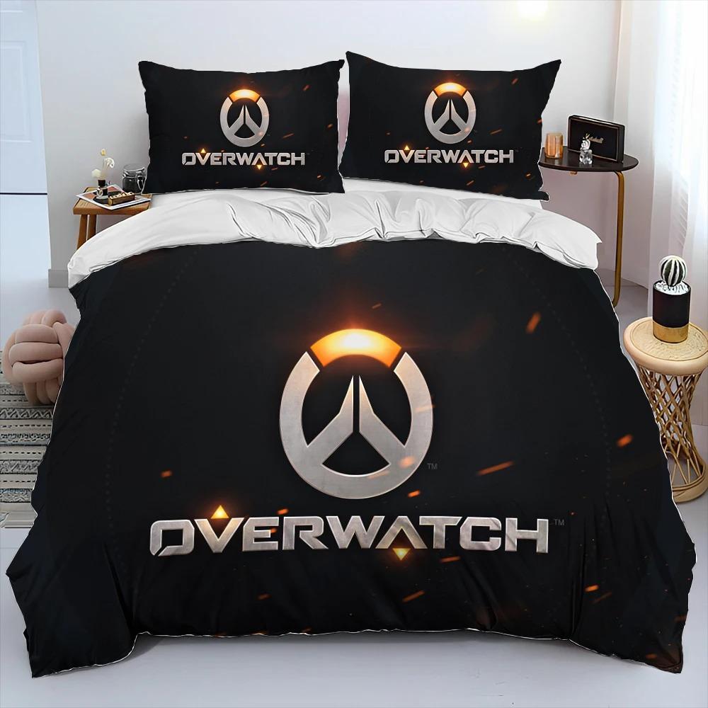 3D OW Overwatch Game Gamer DVA Dekbed Beddengoed Set,Dekbedovertrek Bed Set Dekbedovertrek Kussensloop,King Queen Size Beddengoed Set Kinderen