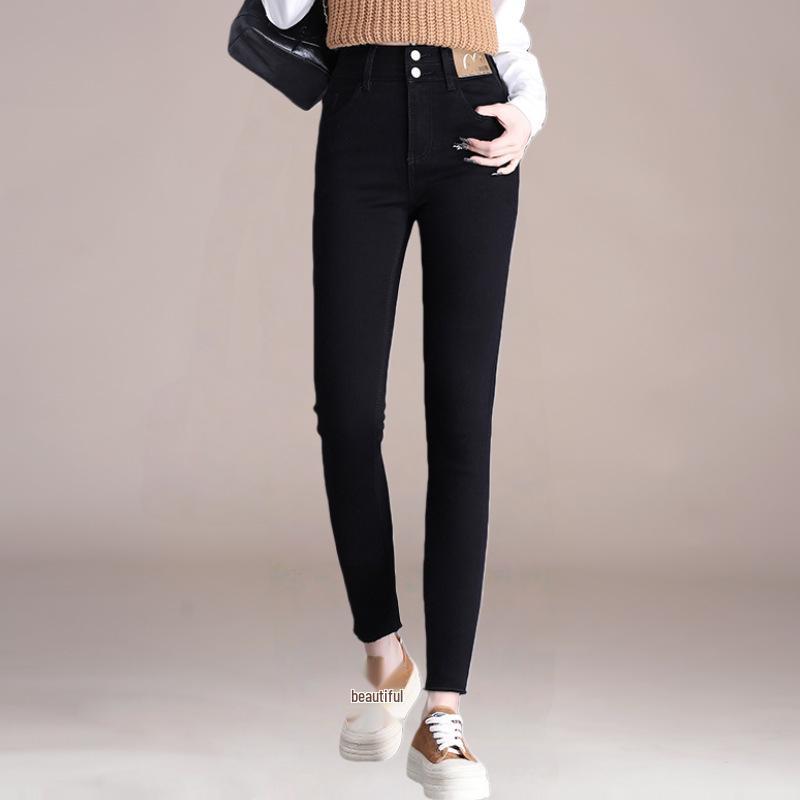 Spring New Arrival Black High-Waisted Stretchy Skinny Leggings With Tummy Control for Women