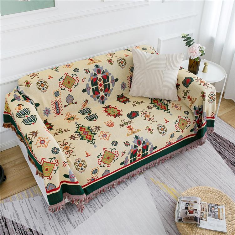 Thickened and Minimalist Double-sided Fabric Sofa Blanket, Sofa Towel, Light Luxury Tea Table Cloth, Household Exposed Camping Blanket, Bed Tail Towel