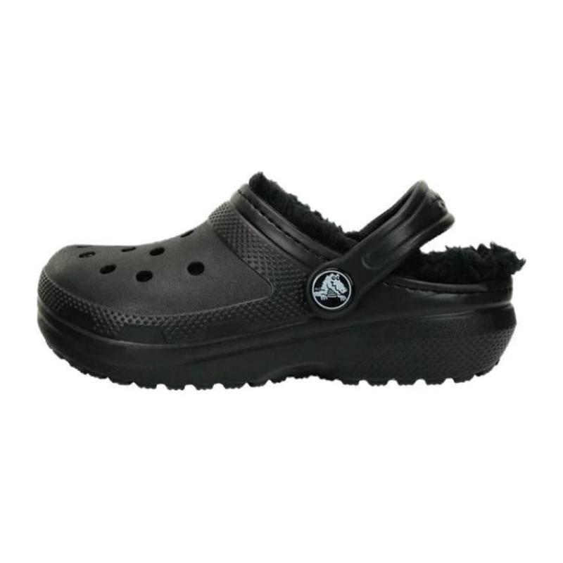 

Crocs Classic Lined Clog K Casual & Comfortable Warm Kids Slippers Black Kids Model 30 чёрный