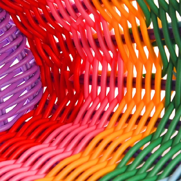 Kids Bikes Front Basket Rainbow Color Plastic Wovens Bikes Basket Easily Install