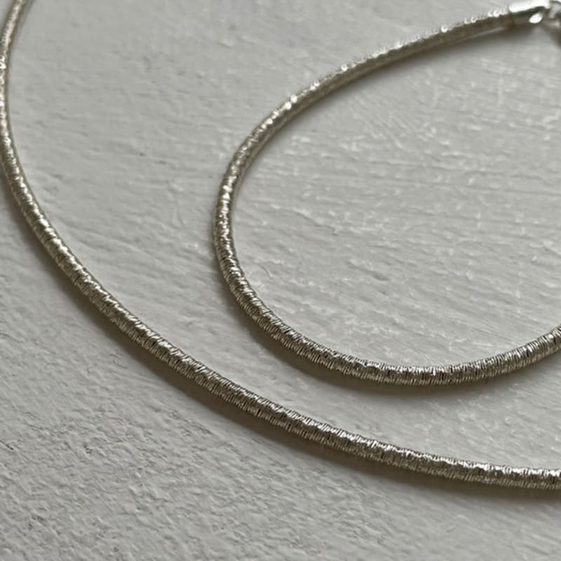 Melliv Silver Coiling Mesh Necklace_mvn62