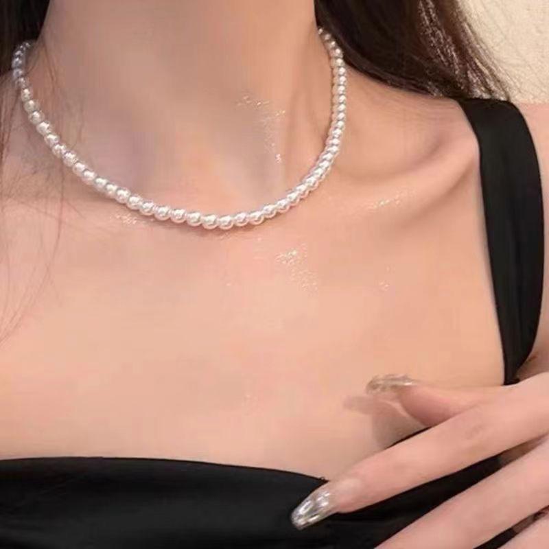 Pearl Necklace Women's Popular Niche Design High-end Clavicle Chain Light Luxury Retro Neck Chain Summer