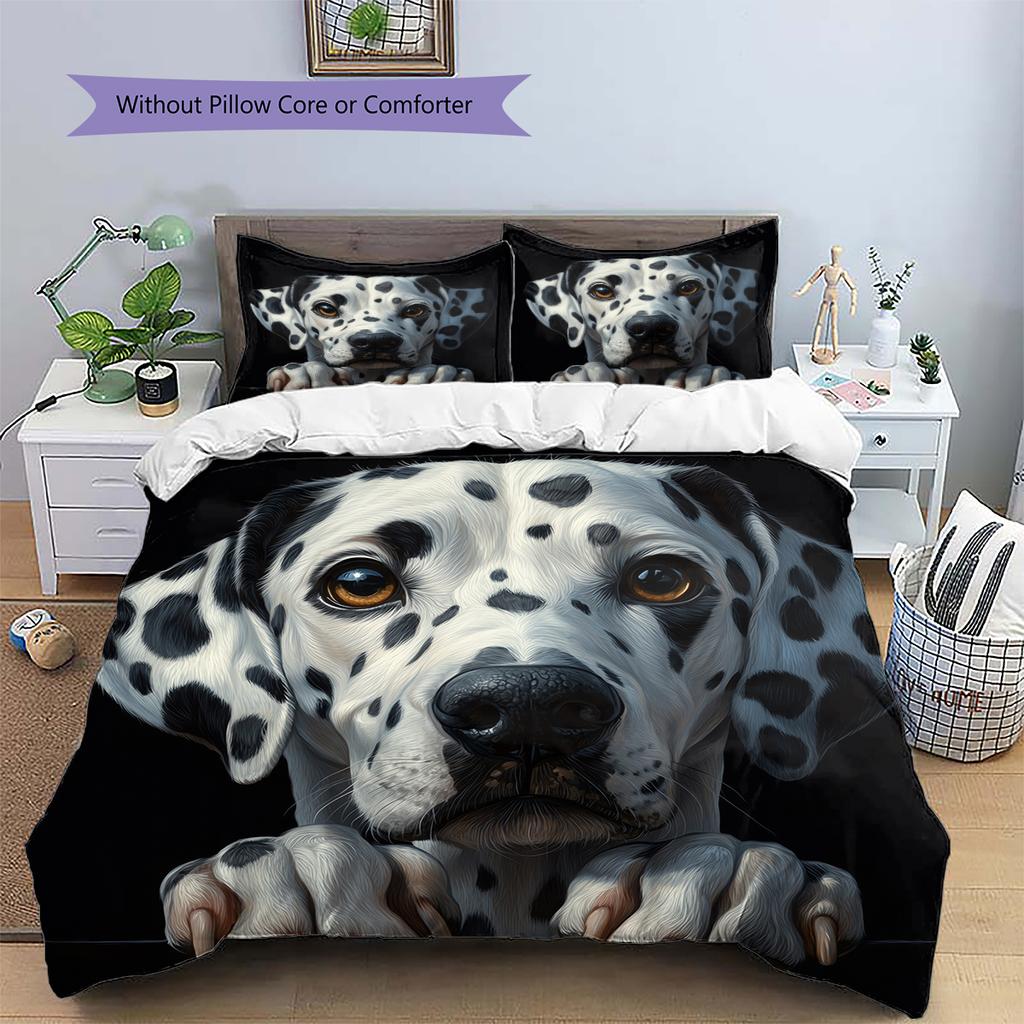 Dalmatian Pattern Bedding Home Decoration Birthday Gift (1 * duvet cover + 2 * pillowcase, without core)