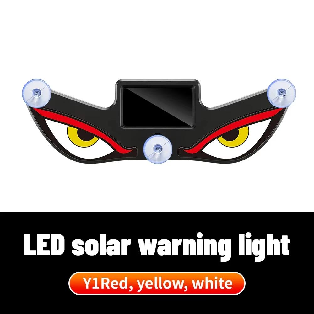 Solární auto světla ďábelské oči Dynamická LED světla pro auto Blikající pohybující se oči Světla do auta Ambientní lampa Dekorace Nevyžaduje zapojení