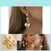Trendy Heart Gold Pendant Earrings Vintage Geometric Heart Studs Fashion Street Style