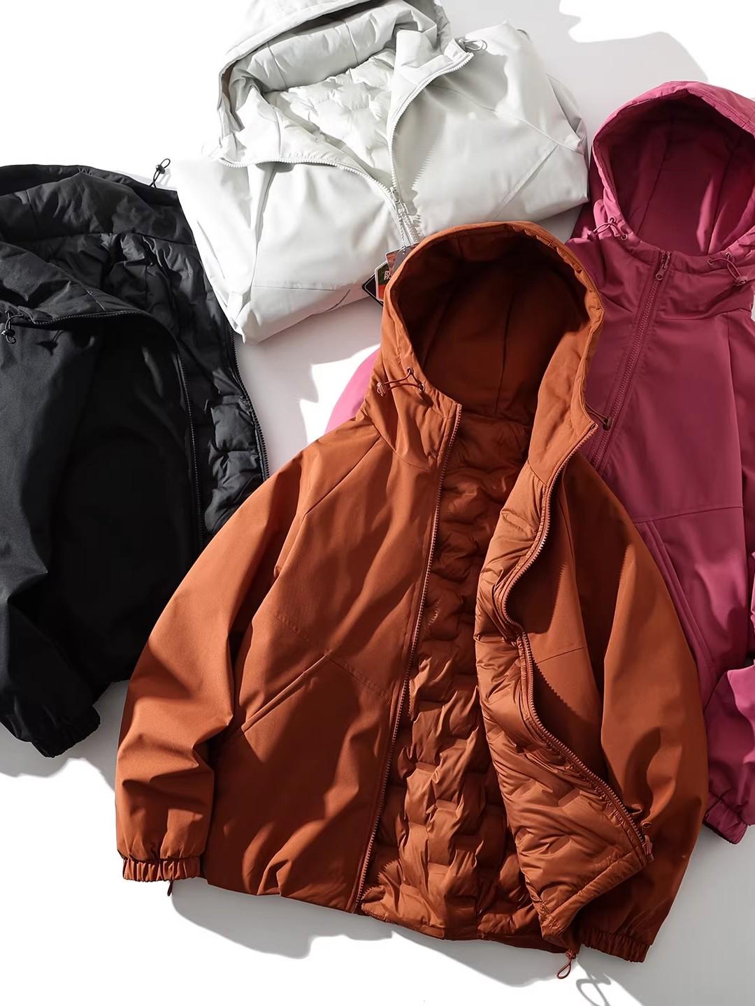 

Reversible Winter Jacket: Unisex Couple Style, Thickened Warm Hooded Cotton Velvet Design XL