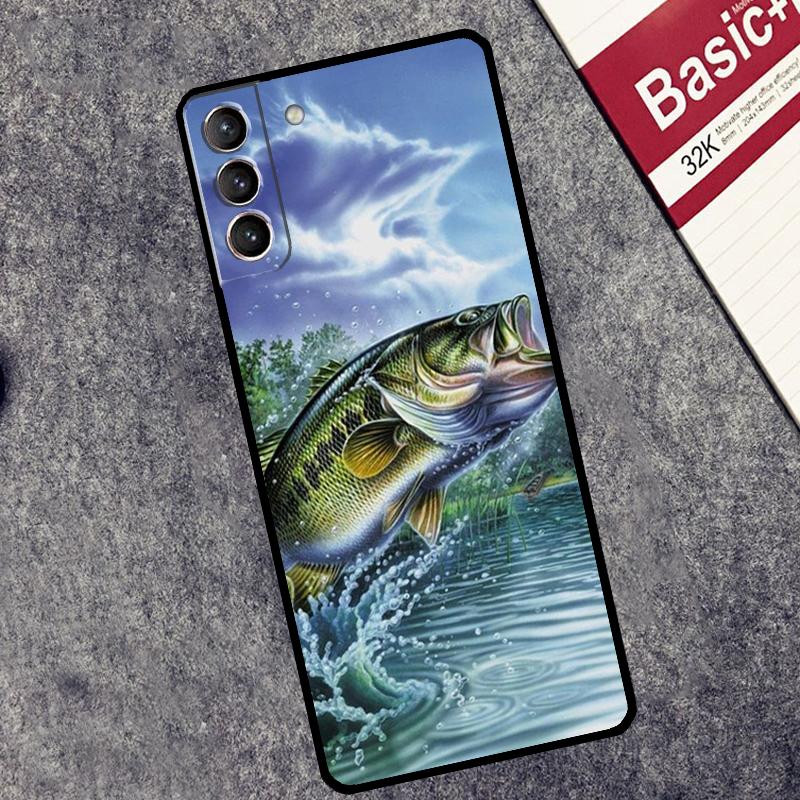 Bass Fishing Case For Samsung Galaxy S25 S26 Ultra S20 S21 S22 S23 S10 Plus S25 FE S24 Ultra Cover Coque