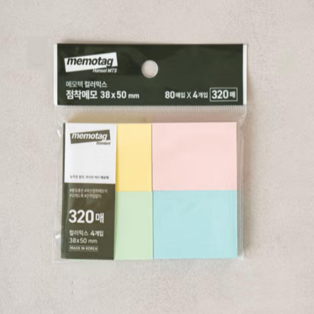 MemoTag Pastel Sticky Notes 38 X 50mm, 320 Sheets