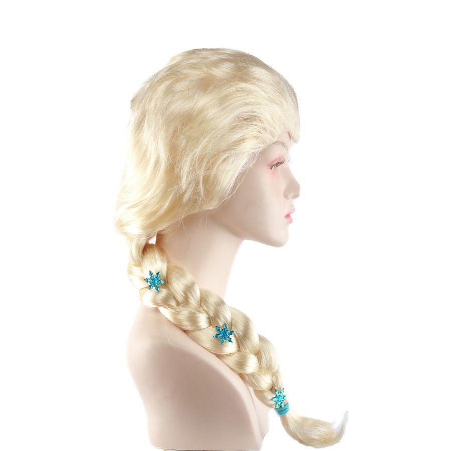 Gefrorene Prinzessin Elsa Cosplay Anime-Stil Perücke Hellblonde Perückenkappe